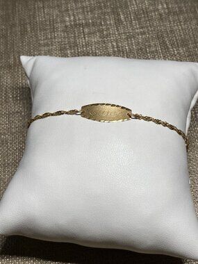10K Gold Name Bracelet “Grace” 7” Delicate Chain